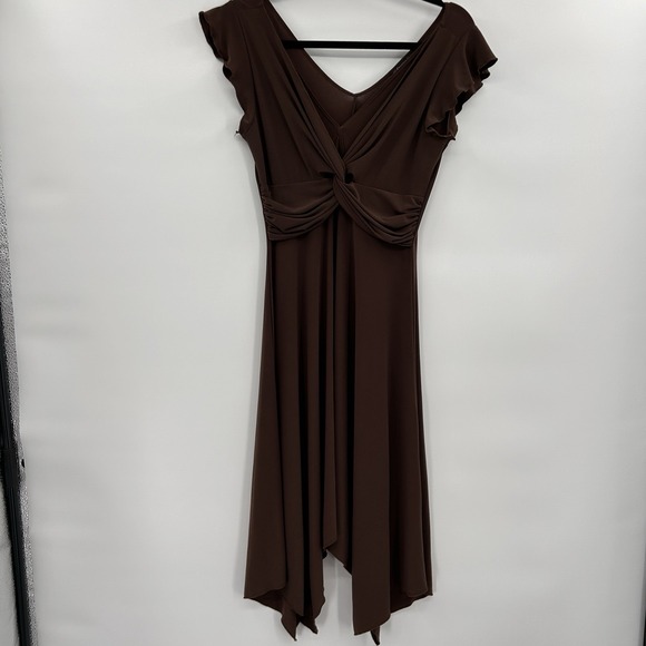 Vintage Cocomo‎ Y2K Forest Fairy Babydoll Dress Size S Brown Asymmetric Flutter - Picture 1 of 6
